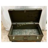 WWII-Era Metal Trunk with Riveted Construction and WWII-Era Metal Trunk with Riveted Construction and