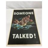 1942 WW2 Poster �Someone Talked!� by Siebel, 14 x 1942 WW2 Poster �Someone Talked!� by Siebel, 14 x