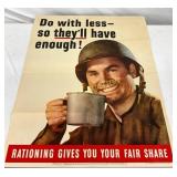 1943 Original WW2 Rationing Poster, 22in x 28in 1943 Original WW2 Rationing Poster, 22in x 28in