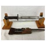 15-Inch World War Bayonet Knife with Scabbard and 15-Inch World War Bayonet Knife with Scabbard and