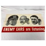 1942 U.S. Government Propaganda Poster �Enemy Ears 1942 U.S. Government Propaganda Poster �Enemy Ears