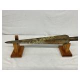 20-Inch Early Iron Spearhead with Etched Design 20-Inch Early Iron Spearhead with Etched Design