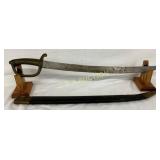 Early Cutlass Sword with Brass Hilt and 27-Inch St Early Cutlass Sword with Brass Hilt and 27-Inch St
