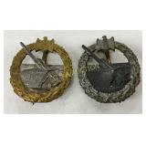 Kriegsmarine Coastal Artillery Medals, Set of Two Kriegsmarine Coastal Artillery Medals, Set of Two