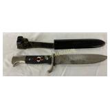 10-Inch German Youth Knife with Scabbard and Leath 10-Inch German Youth Knife with Scabbard and Leath