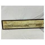Framed Panoramic Photograph of a Ship Bringing Tro Framed Panoramic Photograph of a Ship Bringing Tro