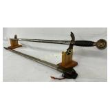 Early German WW2 Sword with Scabbard, 35in Long Early German WW2 Sword with Scabbard, 35in Long