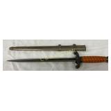 German WW2 Army Dagger with Scabbard, 14 1/2in, Ei German WW2 Army Dagger with Scabbard, 14 1/2in, Ei
