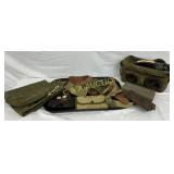 Tray Lot of Early WWII Era Items With Field Phone, Tray Lot of Early WWII Era Items With Field Phone,