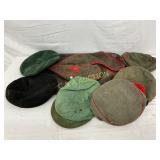 7 Early WW2 Era Military Hats Featuring Soviet and 7 Early WW2 Era Military Hats Featuring Soviet and