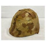 WWII U.S. M1 Helmet with Camouflage Cover WWII U.S. M1 Helmet with Camouflage Cover