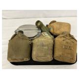 6 WW2 Era Military Items, Including Canteens, Mess 6 WW2 Era Military Items, Including Canteens, Mess
