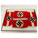 4 German WWII Armbands with Swastika Emblems 4 German WWII Armbands with Swastika Emblems
