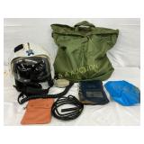 Early WWII Flight Crew Helmet with Bag, Paperwork, Early WWII Flight Crew Helmet with Bag, Paperwork,