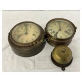 Two Early Clocks, One Seth Thomas, with Brass Bell Two Early Clocks, One Seth Thomas, with Brass Bell