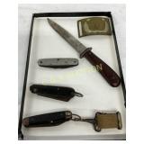 Four Knives and One Belt Buckle, WW2 Era Four Knives and One Belt Buckle, WW2 Era