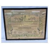 Framed 1942 �Order of the Deep� Certificate, 21in Framed 1942 �Order of the Deep� Certificate, 21in
