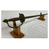 37-Inch Civil War-Era Sword with Brass Hilt and Wi 37-Inch Civil War-Era Sword with Brass Hilt and Wi