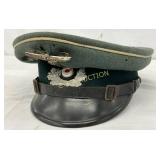 German WWII Officer�s Visor Hat with Eagle Insigni German WWII Officer�s Visor Hat with Eagle Insigni