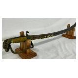 1812 U.S. Cavalry Saber with Brass Hilt and 36-Inc 1812 U.S. Cavalry Saber with Brass Hilt and 36-Inc