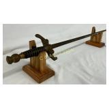 Early War Sword, 35-Inch Overall Length with Decor Early War Sword, 35-Inch Overall Length with Decor