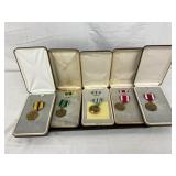 5 WWII-Era War Medals in Presentation Cases 5 WWII-Era War Medals in Presentation Cases
