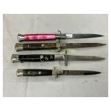 4 Knives with Various Handles, 7-9 Inches 4 Knives with Various Handles, 7-9 Inches