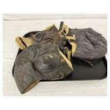 3 Early WWII Era Flight Caps with Shearling Lining 3 Early WWII Era Flight Caps with Shearling Lining