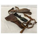 Leather Holsters and Straps, War Era with Stamped Leather Holsters and Straps, War Era with Stamped