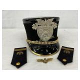 Early U.S. Military Hat with Insignia and Epaulets Early U.S. Military Hat with Insignia and Epaulets