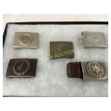 Early WW2 Era Military Belt Buckles Lot of 5 Early WW2 Era Military Belt Buckles Lot of 5