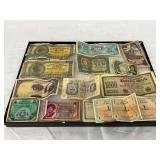 Foreign Banknotes in Display Case Foreign Banknotes in Display Case