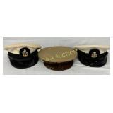 Three U.S. Military Caps, Including Two U.S. Navy Three U.S. Military Caps, Including Two U.S. Navy
