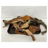 WWII-Era Leather Holsters and Straps Assortment WWII-Era Leather Holsters and Straps Assortment
