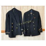 Two Early Military Uniform Jackets with Naval Insi Two Early Military Uniform Jackets with Naval Insi