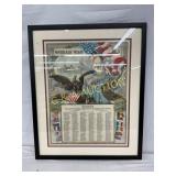 Framed World War I Themed Print with Roster, 22in Framed World War I Themed Print with Roster, 22in