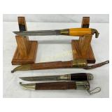 Two Foreign Knives with Sheaths, Early WWII Era, 8 Two Foreign Knives with Sheaths, Early WWII Era, 8