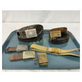 Six World War Era Belt Buckles and Belts Six World War Era Belt Buckles and Belts