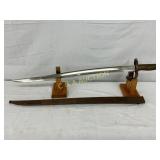 Early World War Sword with 28-Inch Blade and Scabb Early World War Sword with 28-Inch Blade and Scabb