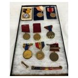 11 Military Medals and Decorations in Display Case 11 Military Medals and Decorations in Display Case