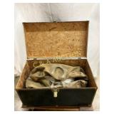 Early WW2 Era Metal-Bound Storage Trunk with Latch Early WW2 Era Metal-Bound Storage Trunk with Latch