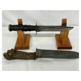 WWII-Era 12-Inch Ka-Bar Knife With Sheath WWII-Era 12-Inch Ka-Bar Knife With Sheath