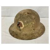 Early World War Helmet with Worn Insignia and Inte Early World War Helmet with Worn Insignia and Inte