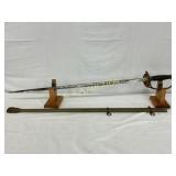 33-Inch U.S. Military Sword with Metal Scabbard 33-Inch U.S. Military Sword with Metal Scabbard
