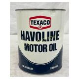 Texaco Havoline Motor Oil One-Gallon Metal Can Texaco Havoline Motor Oil One-Gallon Metal Can