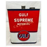 Gulf Supreme Motor Oil 2-Gallon Metal Can Gulf Supreme Motor Oil 2-Gallon Metal Can