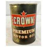 Crown Premium Motor Oil 1-Quart Steel Can Crown Premium Motor Oil 1-Quart Steel Can