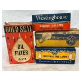 4 Boxed Items: Gold Seal Oil Filter, Westinghouse 4 Boxed Items: Gold Seal Oil Filter, Westinghouse