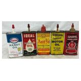 5 Vintage 4 oz Oil Cans Featuring Esso, IDEAL, Rap 5 Vintage 4 oz Oil Cans Featuring Esso, IDEAL, Rap