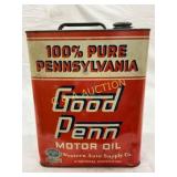 Good Penn 2-Gallon Motor Oil Can, 100% Pure Pennsy Good Penn 2-Gallon Motor Oil Can, 100% Pure Pennsy